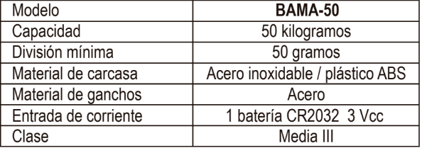 BASCULA COLGANTE CAPACIDAD 50KG BAMA-50