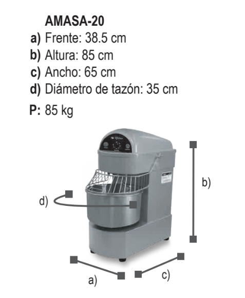 AMAZADORA CAPACIDAD 20 LTS AMASA-20