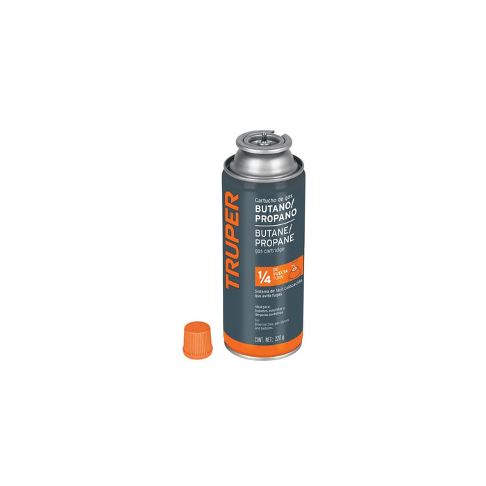 LATA DE GAS DE 220 G CON VALVULA ROSCADA MOD.GAS-220X