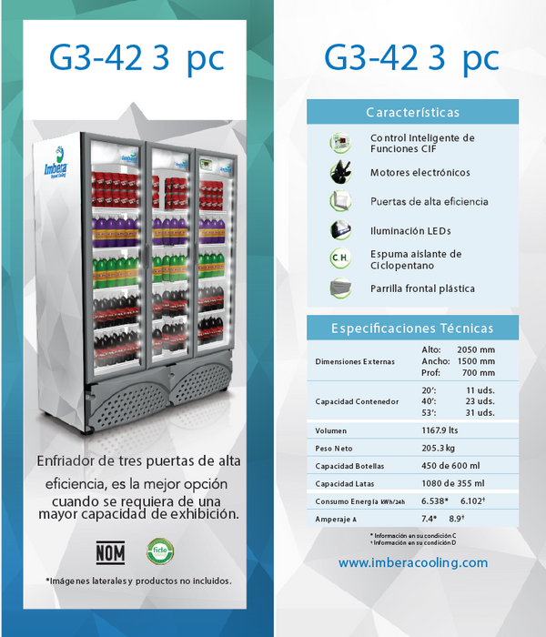 REFRIGERADOR DE TRES PUERTAS G342