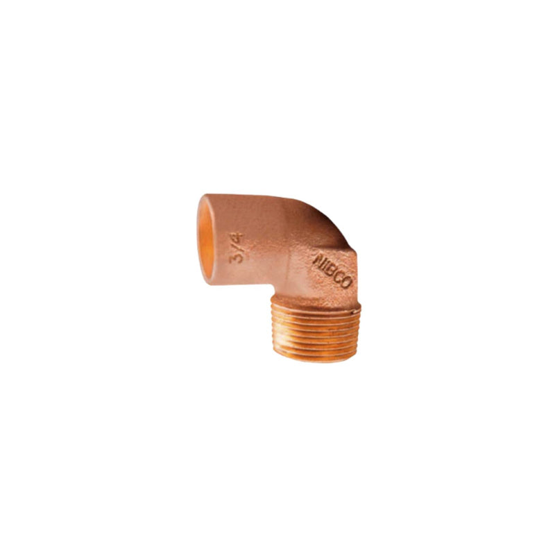 CODO COBRE SOLDABLE DE 3/4 X 1/2 MACHO NPT