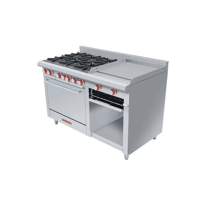 ESTUFA 6 QUEMADORES PLANCHA Y HORNO