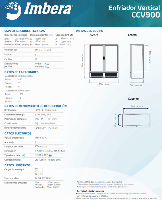 ENFRIADOR CERVECERO MODELO CCV900 BMAD R2