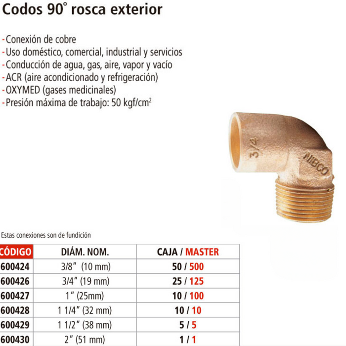 CODO 90° SODABLE  X NPT 1 1/4 MACHO