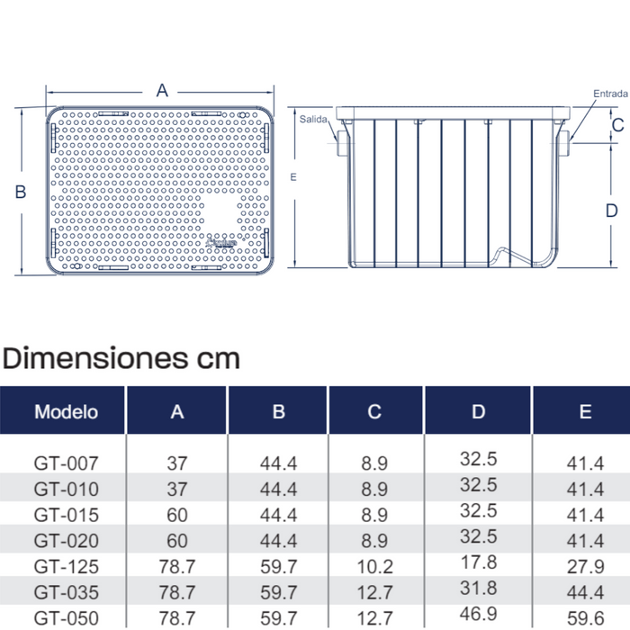 TRAMPAS DE GRASA 50 GALONES POR MINUTO 50 GPM 4"