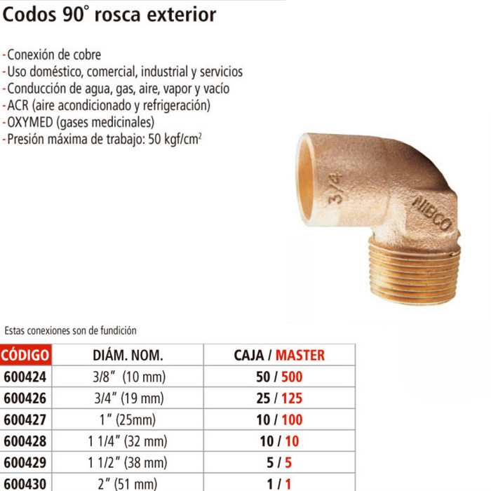 CODO 90° SODABLE  X NPT 1 MACHO