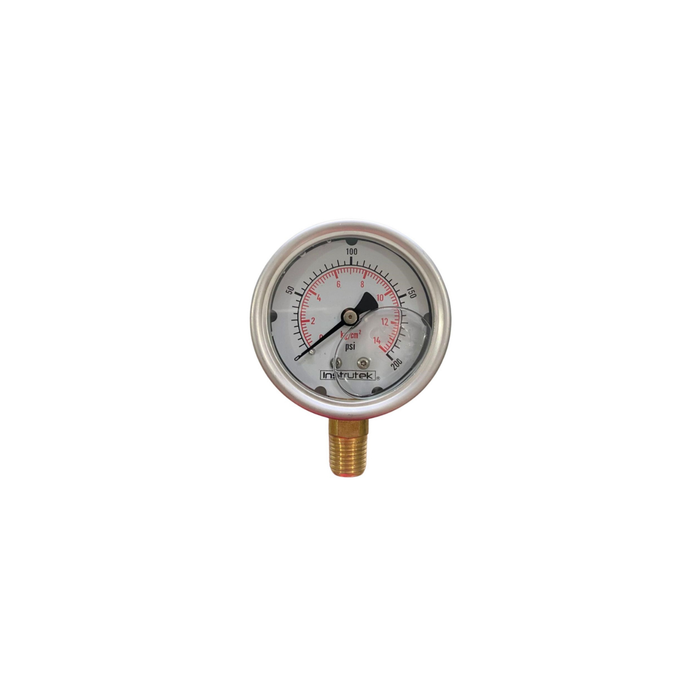 MANOMETRO 2.5 PLG DE 1/4, 200 PSI / 14 KG