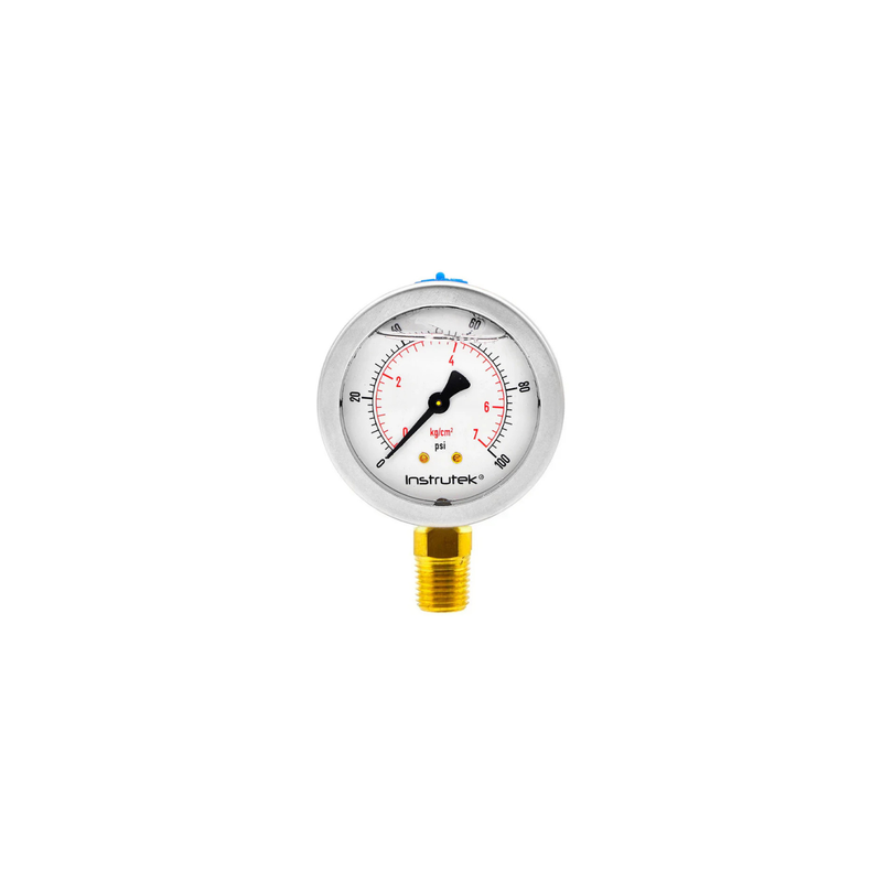 MANOMETRO 2.5 PLG DE 1/4, 100 PSI / 7 KG