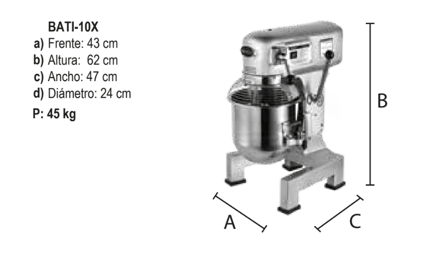 BATIDORA 10 LTS  3 VELOCIDADES BATI-10X