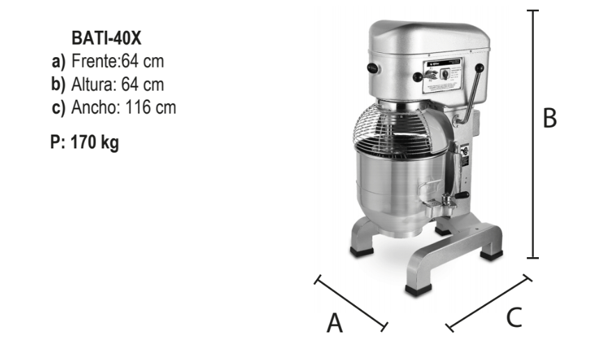 BATIDORA 40 LTS 3 VELOCIDADES BATI-40X