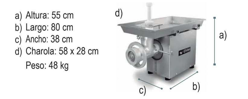 MOLINO P/CARNE MODELO 22 1HP MOCA-22-M1