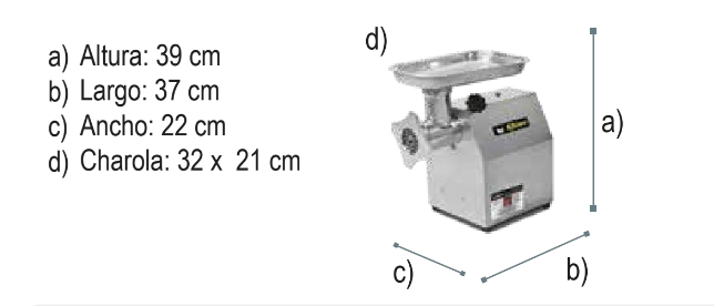 MOLINO PARA CARNE MODELO 12 1HP MOCA-12