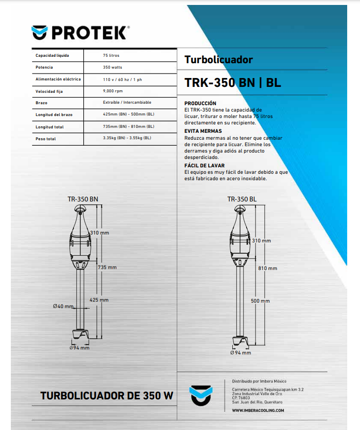 TURBOLICUADORA TRK-350 BL