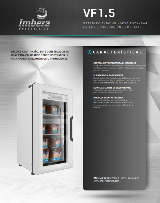 FREEZER UNA PUERTA VERTICAL MOD. VF1.5